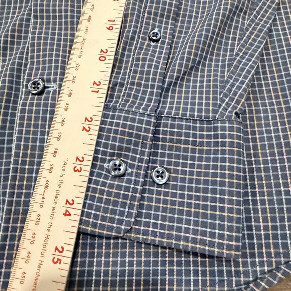 Peter Millar Men’s Med Blue Plaid Crown Sport Embroidered Performance Logo Shirt - Picture 10 of 11